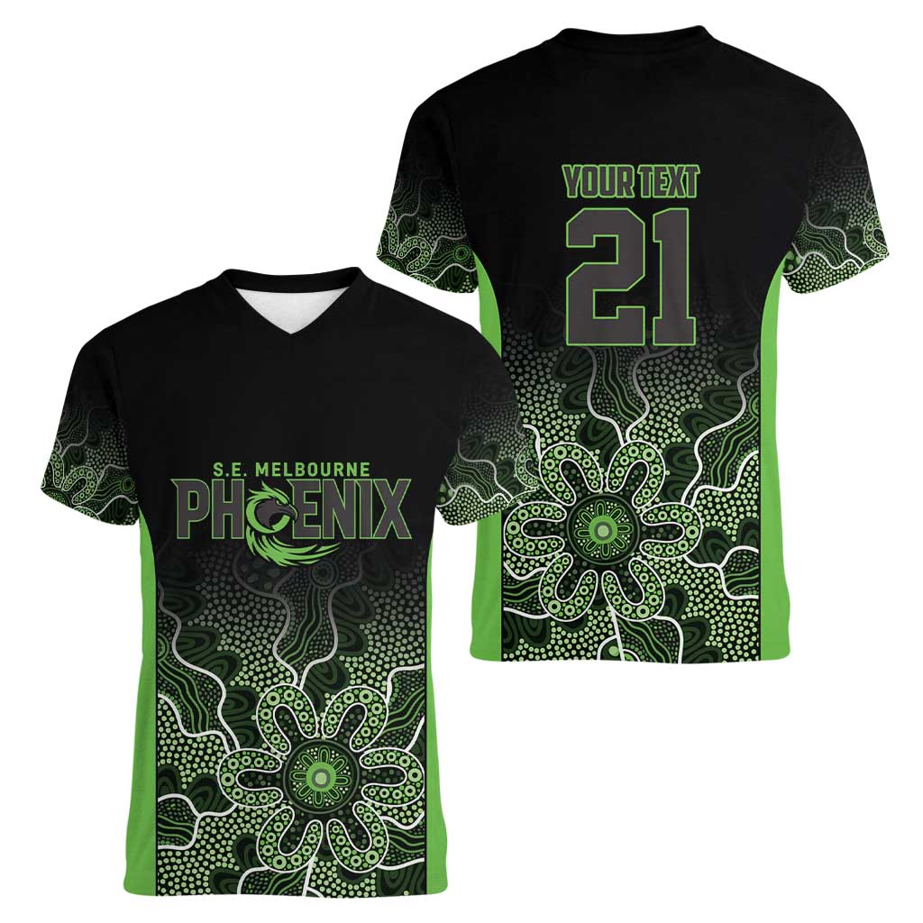 Basketball Custom South East Melbourne Women V-Neck T-Shirt Simple Australian Dot Art - Aussie Hoodie