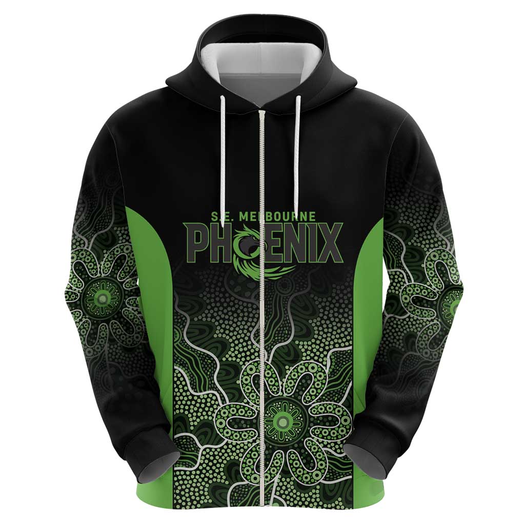 Basketball Custom South East Melbourne Zip Hoodie Simple Australian Dot Art - Aussie Hoodie