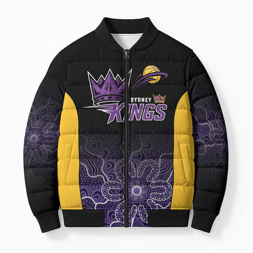 Basketball Custom Sydney Bomber Puffer Jacket Simple Australian Dot Art - Aussie Hoodie