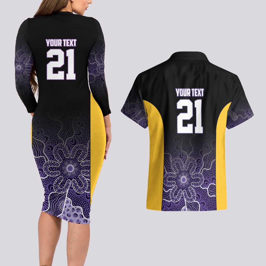 Basketball Custom Sydney Couples Matching Long Sleeve Bodycon Dress and Hawaiian Shirt Simple Australian Dot Art - Aussie Hoodie