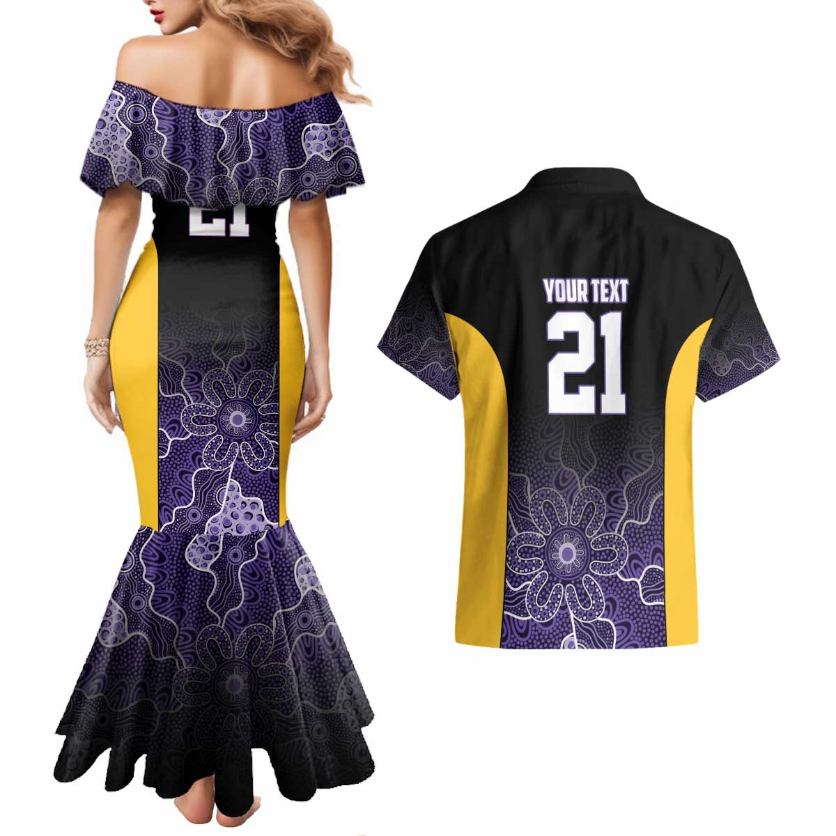 Basketball Custom Sydney Couples Matching Mermaid Dress and Hawaiian Shirt Simple Australian Dot Art - Aussie Hoodie