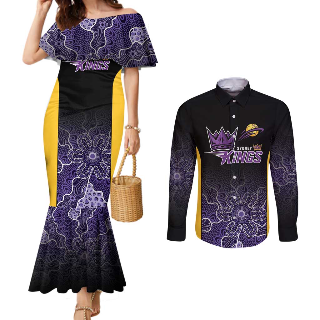 Basketball Custom Sydney Couples Matching Mermaid Dress and Long Sleeve Button Shirt Simple Australian Dot Art - Aussie Hoodie