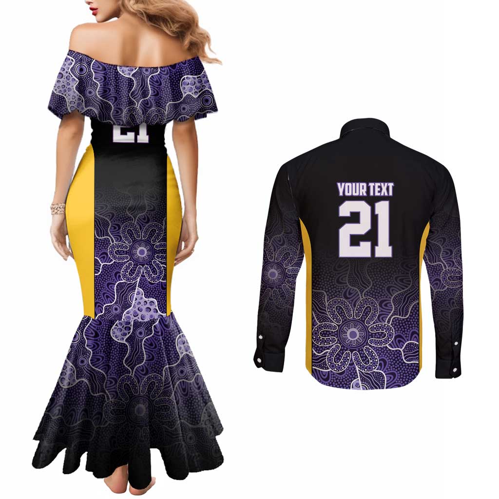 Basketball Custom Sydney Couples Matching Mermaid Dress and Long Sleeve Button Shirt Simple Australian Dot Art - Aussie Hoodie