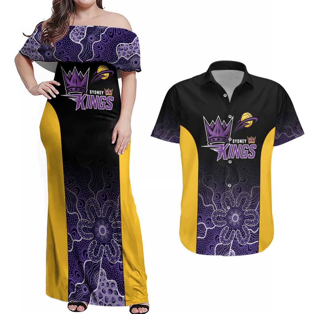 Basketball Custom Sydney Couples Matching Off Shoulder Maxi Dress and Hawaiian Shirt Simple Australian Dot Art - Aussie Hoodie