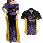 Basketball Custom Sydney Couples Matching Off Shoulder Maxi Dress and Hawaiian Shirt Simple Australian Dot Art - Aussie Hoodie