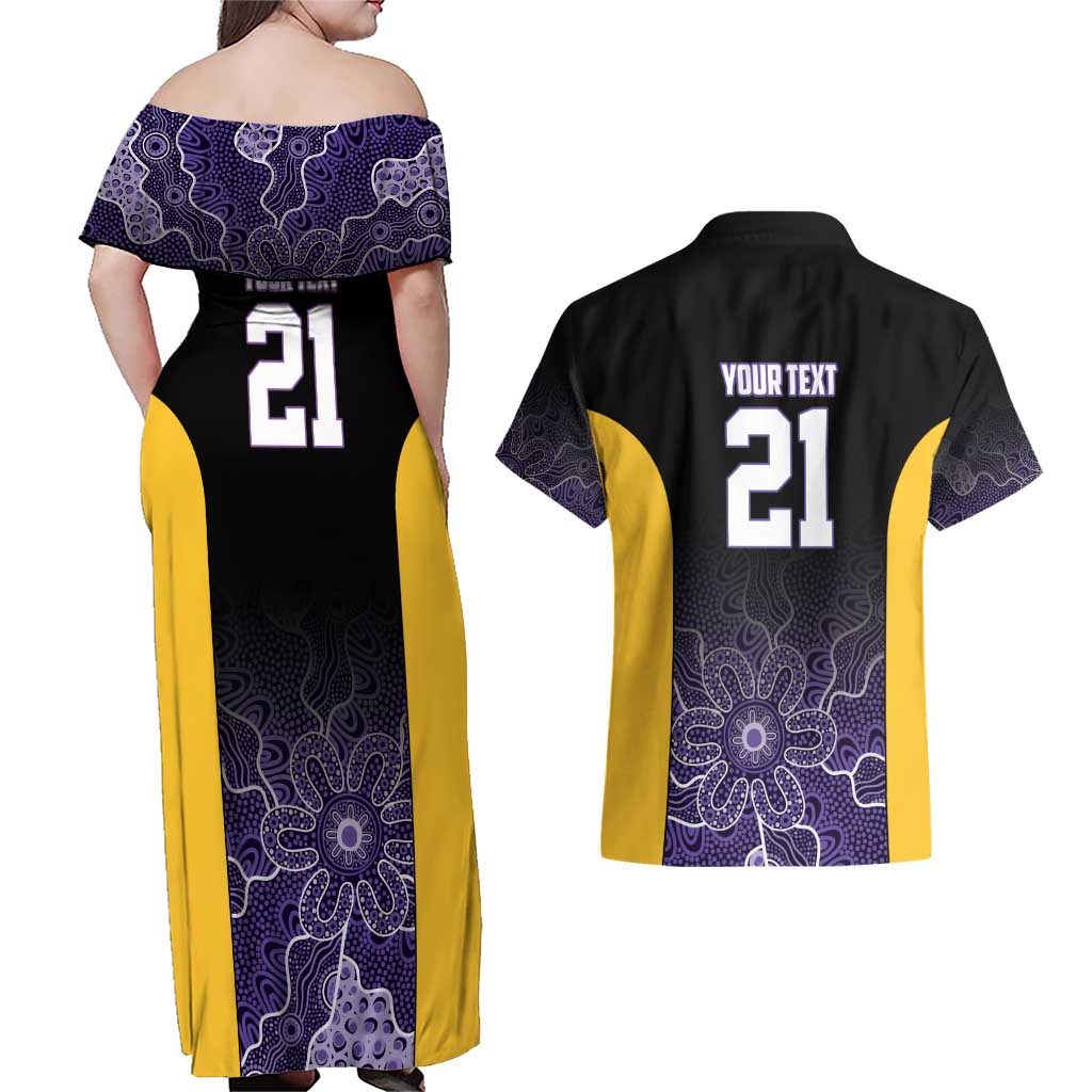 Basketball Custom Sydney Couples Matching Off Shoulder Maxi Dress and Hawaiian Shirt Simple Australian Dot Art - Aussie Hoodie