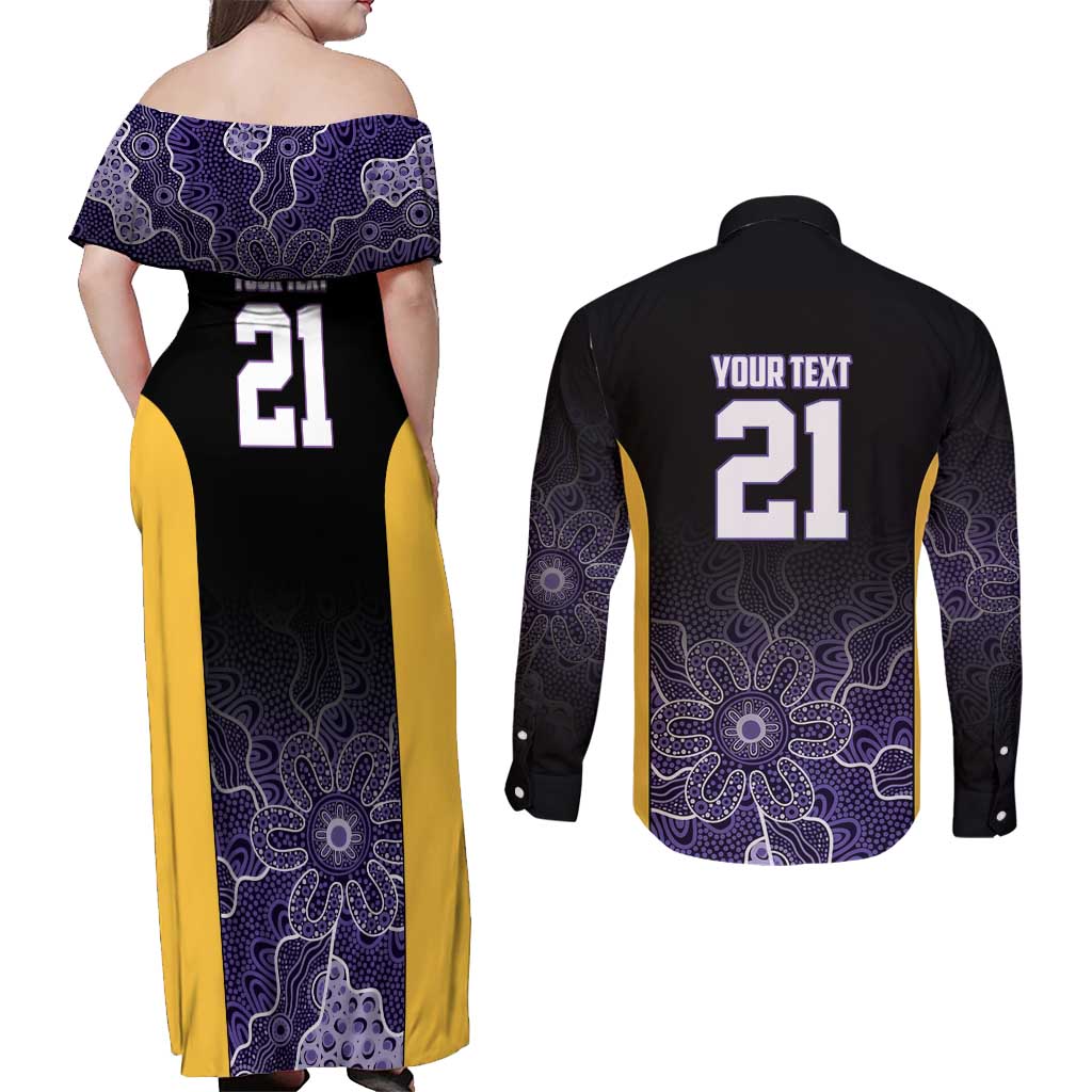 Basketball Custom Sydney Couples Matching Off Shoulder Maxi Dress and Long Sleeve Button Shirt Simple Australian Dot Art - Aussie Hoodie