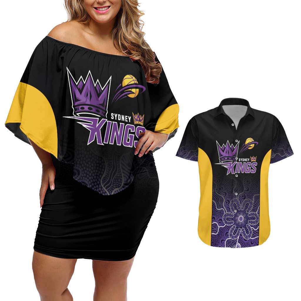 Basketball Custom Sydney Couples Matching Off Shoulder Short Dress and Hawaiian Shirt Simple Australian Dot Art - Aussie Hoodie