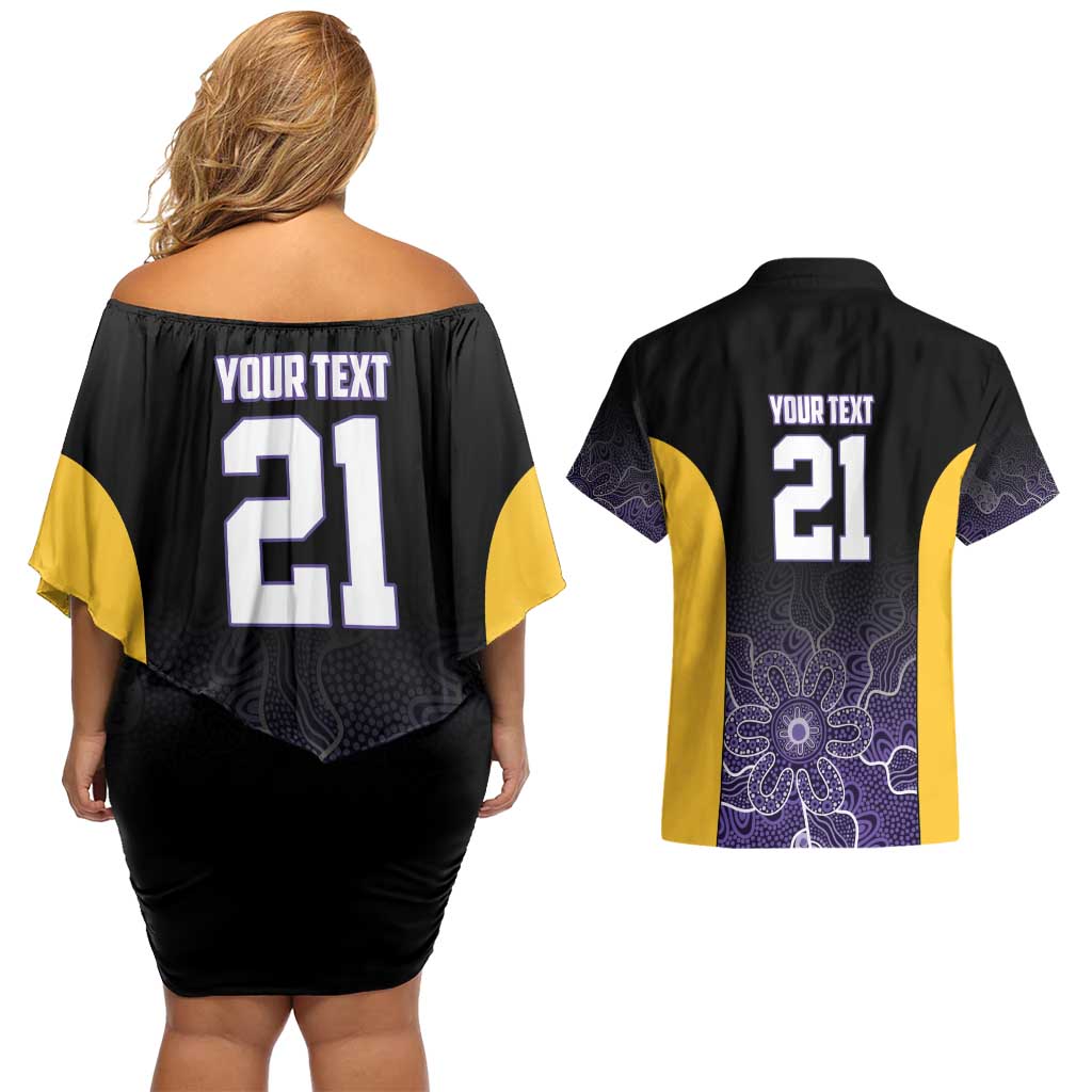 Basketball Custom Sydney Couples Matching Off Shoulder Short Dress and Hawaiian Shirt Simple Australian Dot Art - Aussie Hoodie