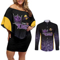 Basketball Custom Sydney Couples Matching Off Shoulder Short Dress and Long Sleeve Button Shirt Simple Australian Dot Art - Aussie Hoodie