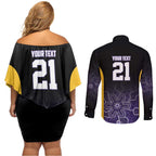 Basketball Custom Sydney Couples Matching Off Shoulder Short Dress and Long Sleeve Button Shirt Simple Australian Dot Art - Aussie Hoodie