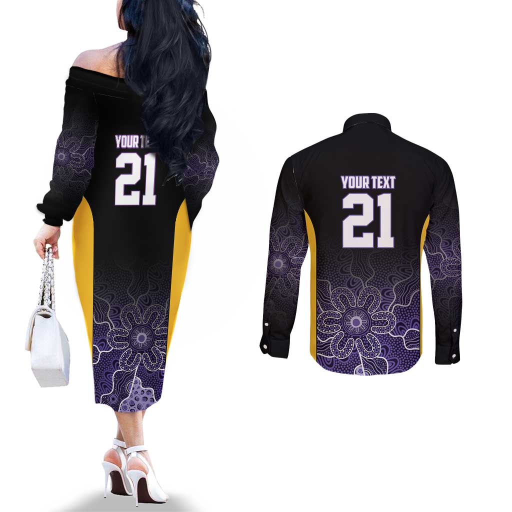 Basketball Custom Sydney Couples Matching Off The Shoulder Long Sleeve Dress and Long Sleeve Button Shirt Simple Australian Dot Art - Aussie Hoodie