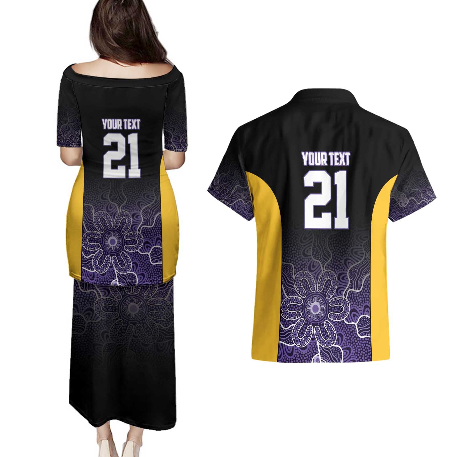 Basketball Custom Sydney Couples Matching Puletasi and Hawaiian Shirt Simple Australian Dot Art - Aussie Hoodie