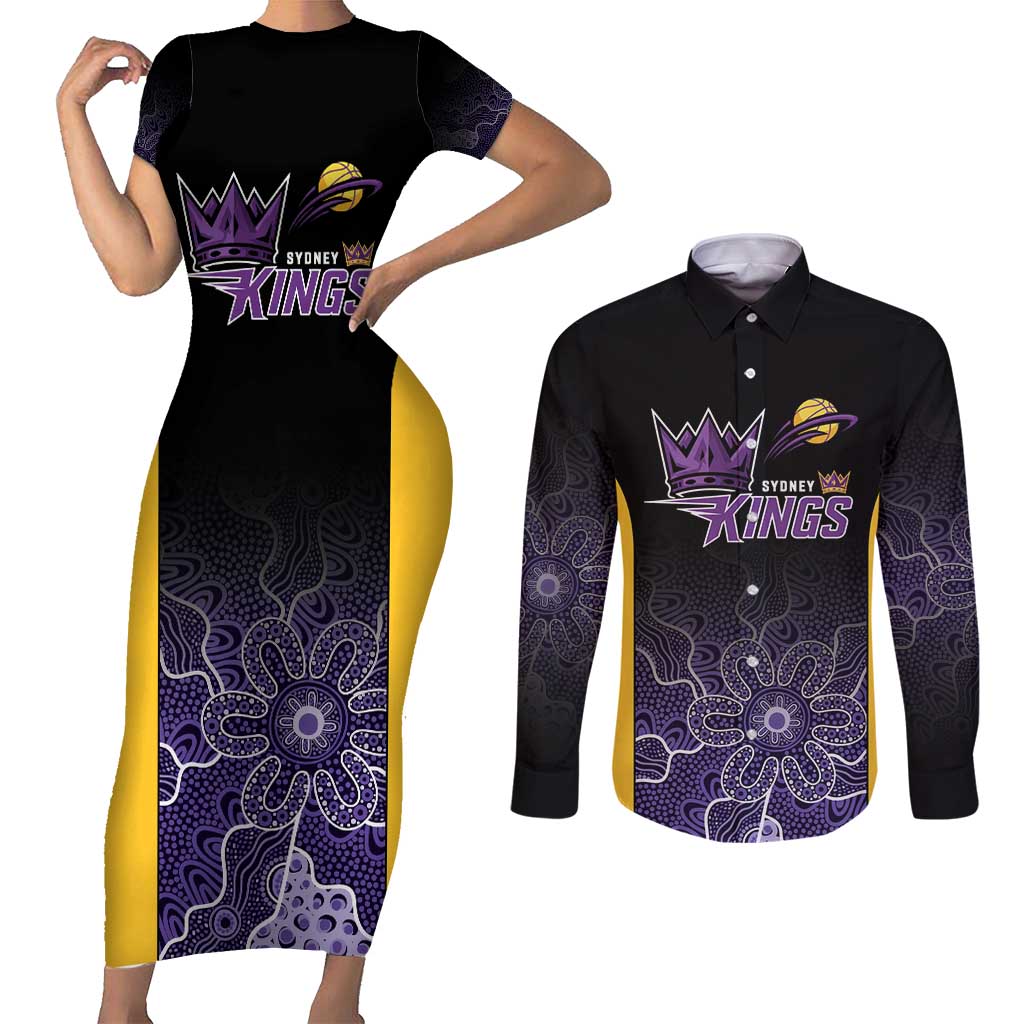 Basketball Custom Sydney Couples Matching Short Sleeve Bodycon Dress and Long Sleeve Button Shirt Simple Australian Dot Art - Aussie Hoodie