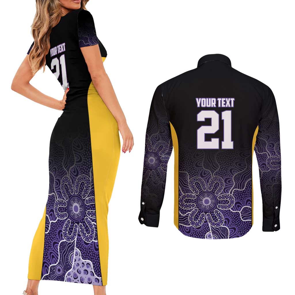 Basketball Custom Sydney Couples Matching Short Sleeve Bodycon Dress and Long Sleeve Button Shirt Simple Australian Dot Art - Aussie Hoodie