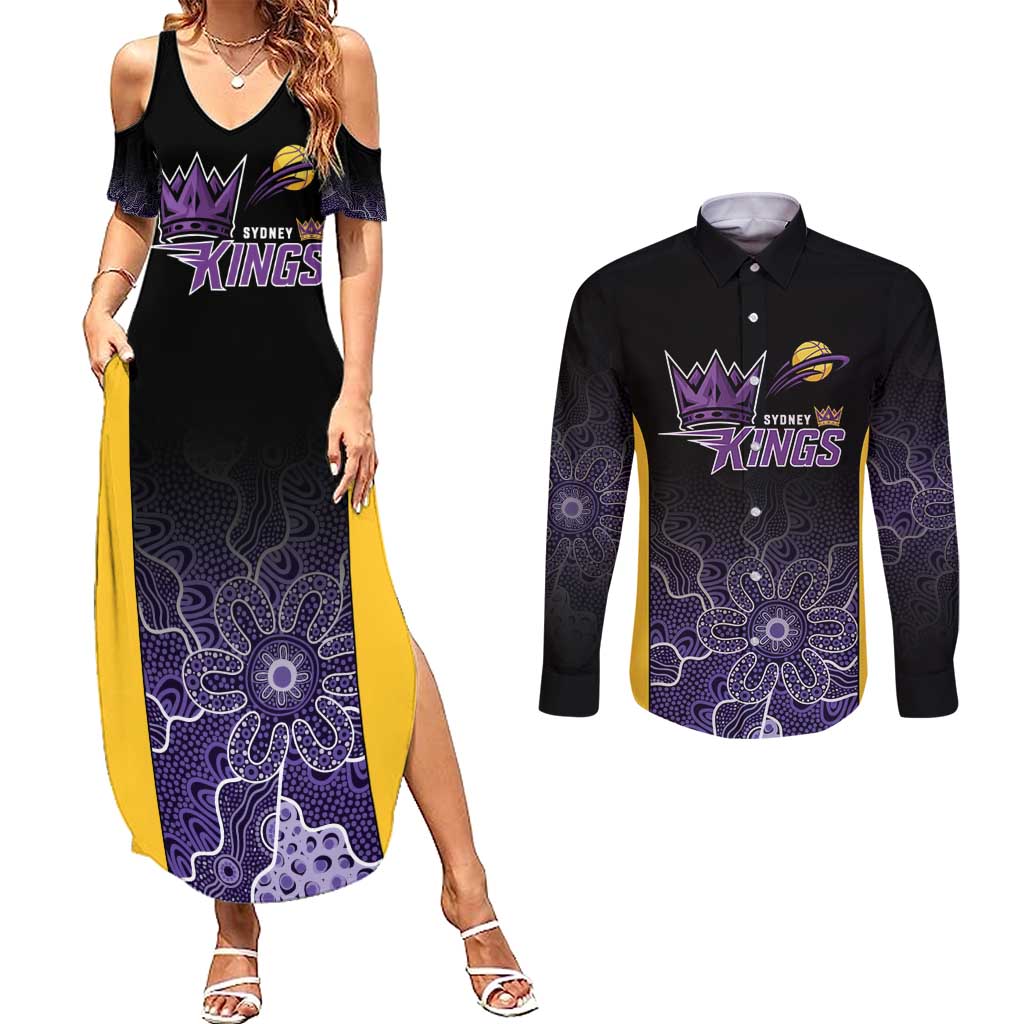 Basketball Custom Sydney Couples Matching Summer Maxi Dress and Long Sleeve Button Shirt Simple Australian Dot Art - Aussie Hoodie