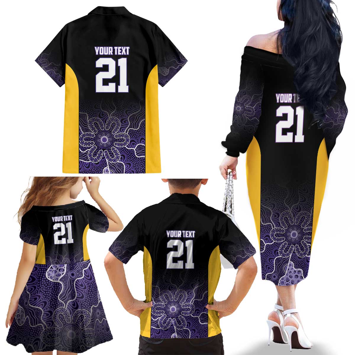 Basketball Custom Sydney Family Matching Off The Shoulder Long Sleeve Dress and Hawaiian Shirt Simple Australian Dot Art - Aussie Hoodie