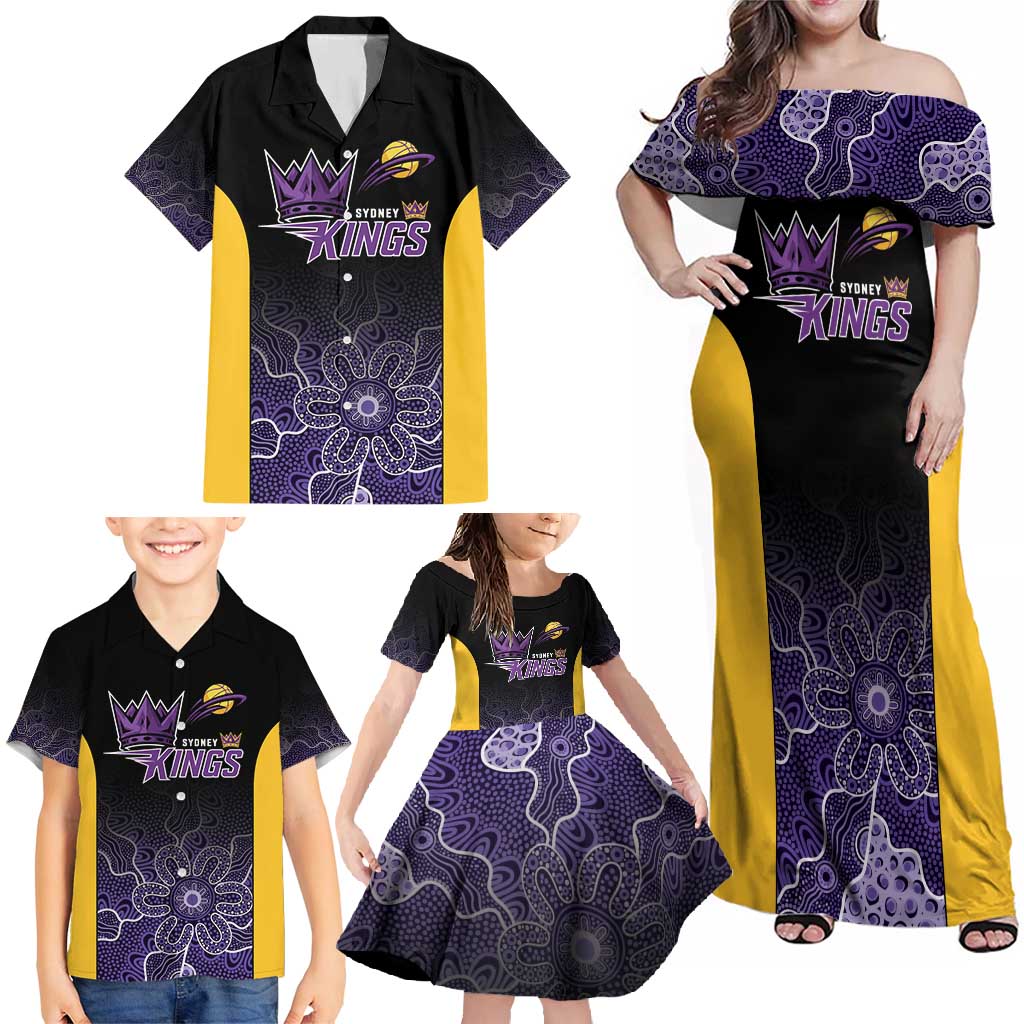 Basketball Custom Sydney Family Matching Off Shoulder Maxi Dress and Hawaiian Shirt Simple Australian Dot Art - Aussie Hoodie