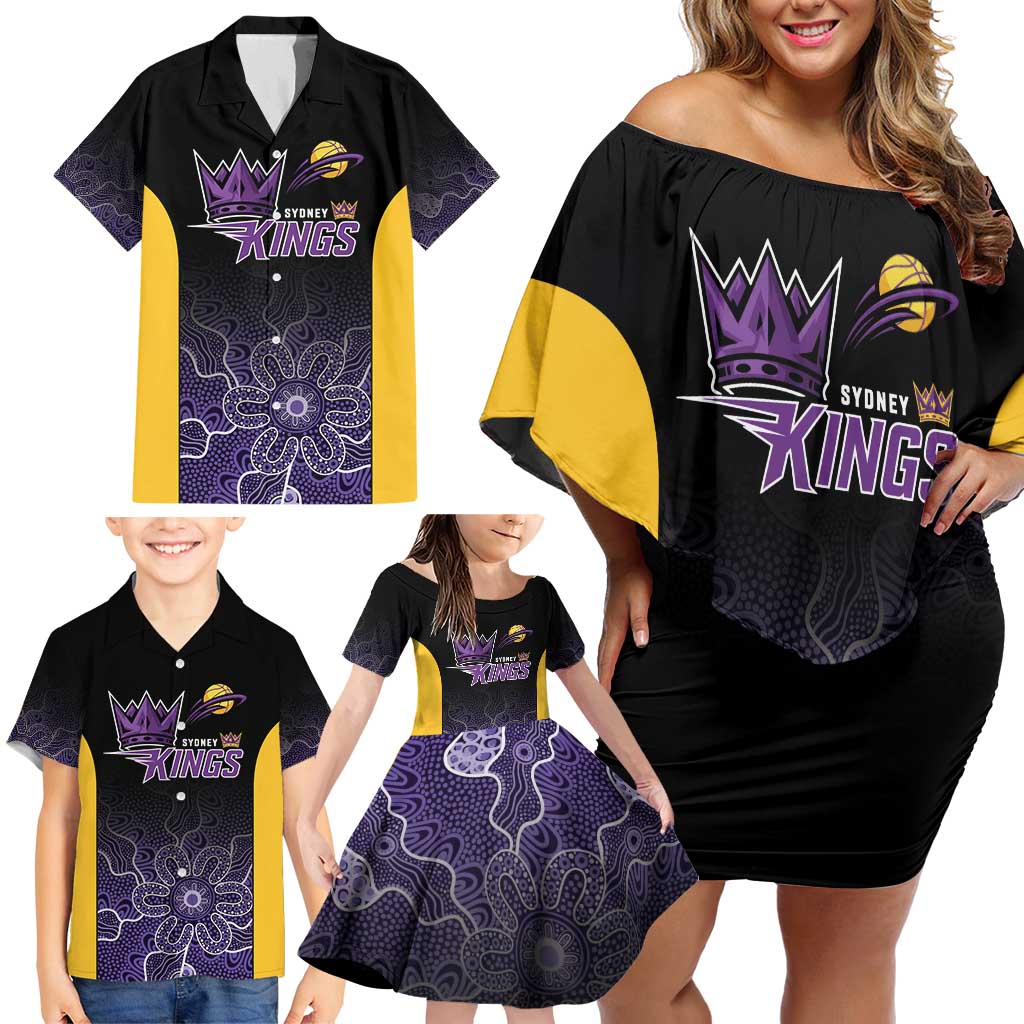 Basketball Custom Sydney Family Matching Off Shoulder Short Dress and Hawaiian Shirt Simple Australian Dot Art - Aussie Hoodie