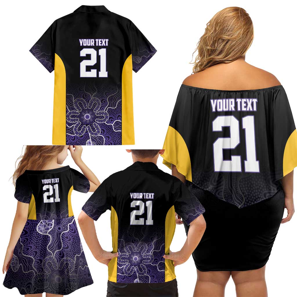 Basketball Custom Sydney Family Matching Off Shoulder Short Dress and Hawaiian Shirt Simple Australian Dot Art - Aussie Hoodie