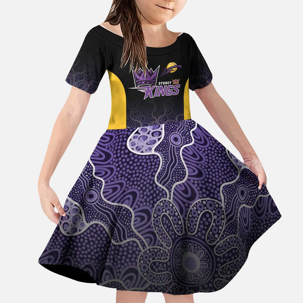 Basketball Custom Sydney Kid Short Sleeve Dress Simple Australian Dot Art - Aussie Hoodie
