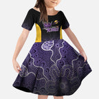 Basketball Custom Sydney Kid Short Sleeve Dress Simple Australian Dot Art - Aussie Hoodie