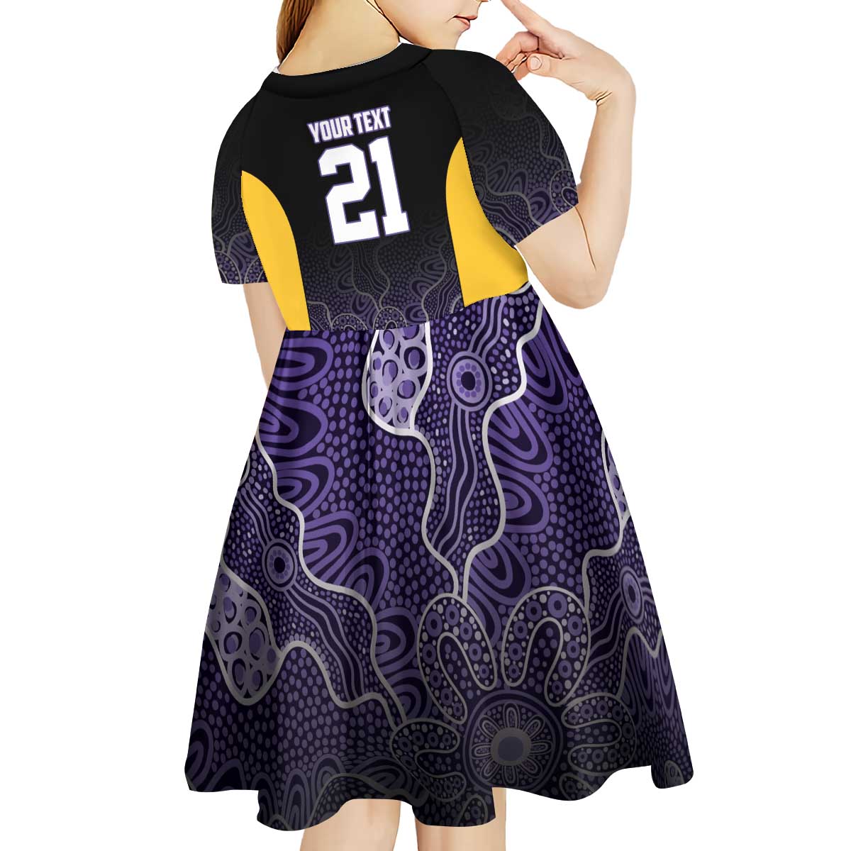 Basketball Custom Sydney Kid Short Sleeve Dress Simple Australian Dot Art - Aussie Hoodie