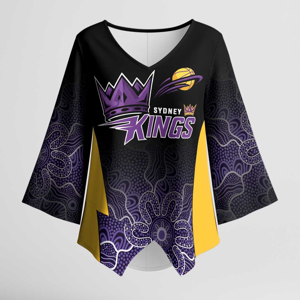 Basketball Custom Sydney Kimono Sleeve Blouse Simple Australian Dot Art - Aussie Hoodie