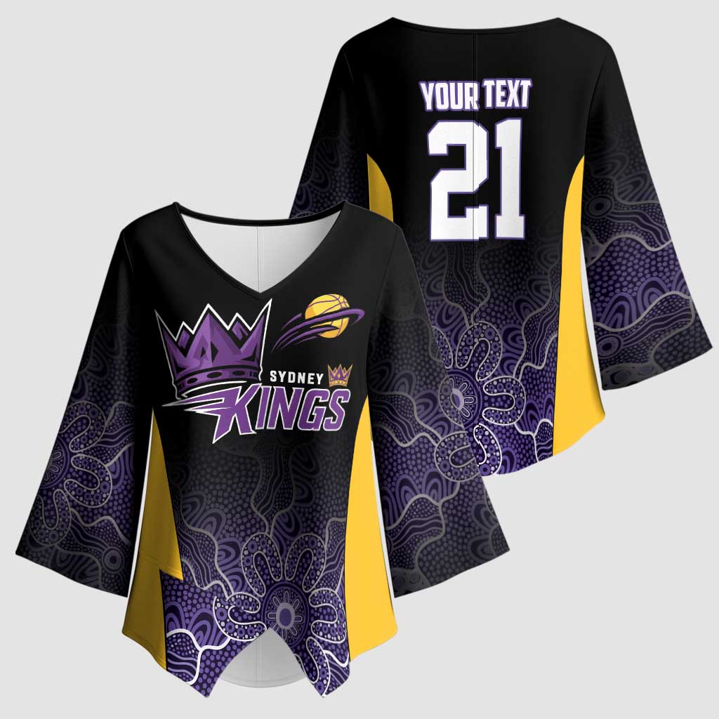 Basketball Custom Sydney Kimono Sleeve Blouse Simple Australian Dot Art - Aussie Hoodie