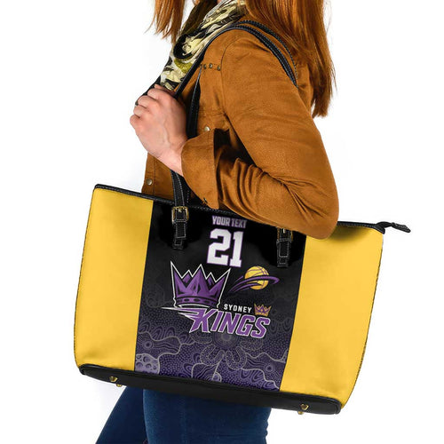 Basketball Custom Sydney Leather Tote Bag Simple Australian Dot Art - Aussie Hoodie