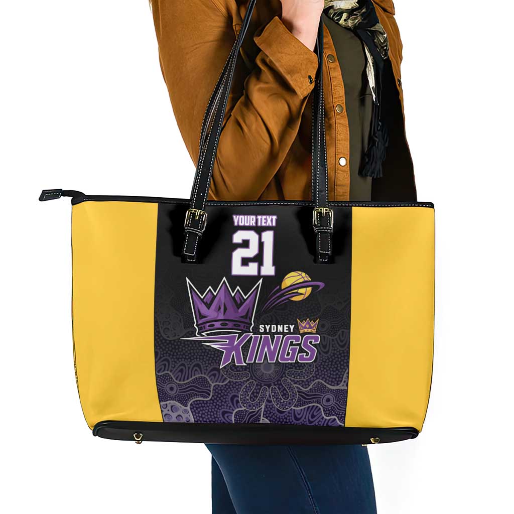 Basketball Custom Sydney Leather Tote Bag Simple Australian Dot Art - Aussie Hoodie
