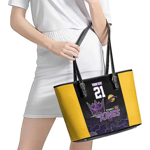 Basketball Custom Sydney Leather Tote Bag Simple Australian Dot Art - Aussie Hoodie