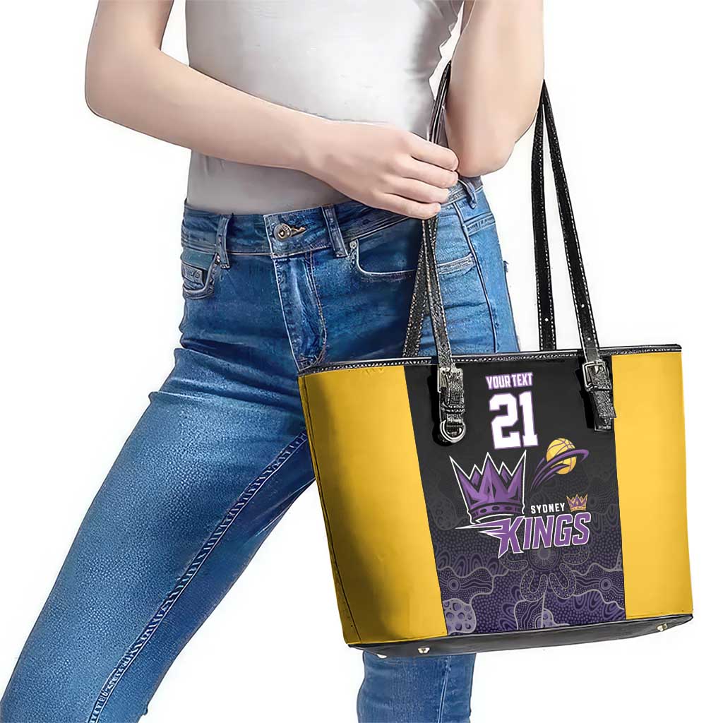 Basketball Custom Sydney Leather Tote Bag Simple Australian Dot Art - Aussie Hoodie