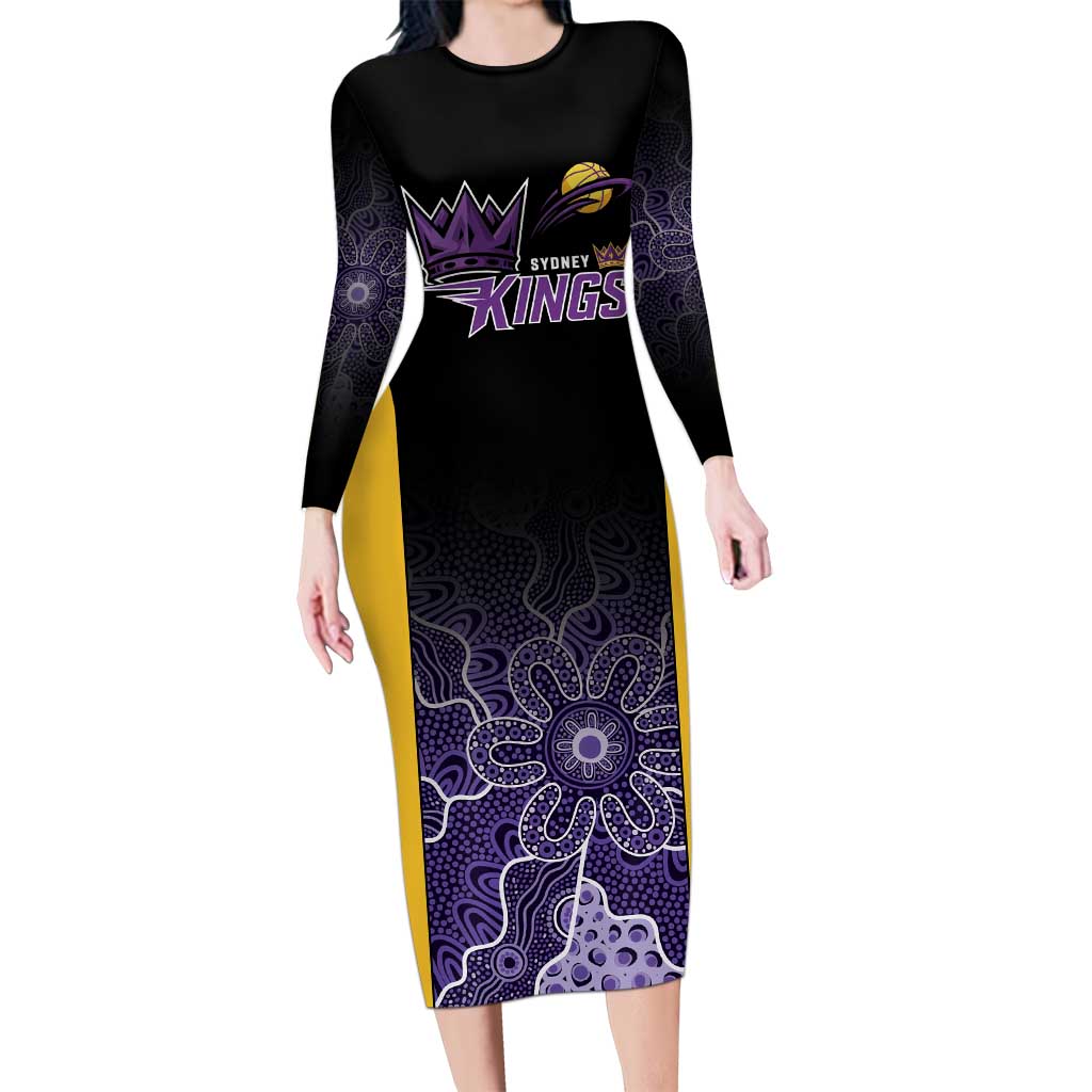 Basketball Custom Sydney Long Sleeve Bodycon Dress Simple Australian Dot Art - Aussie Hoodie
