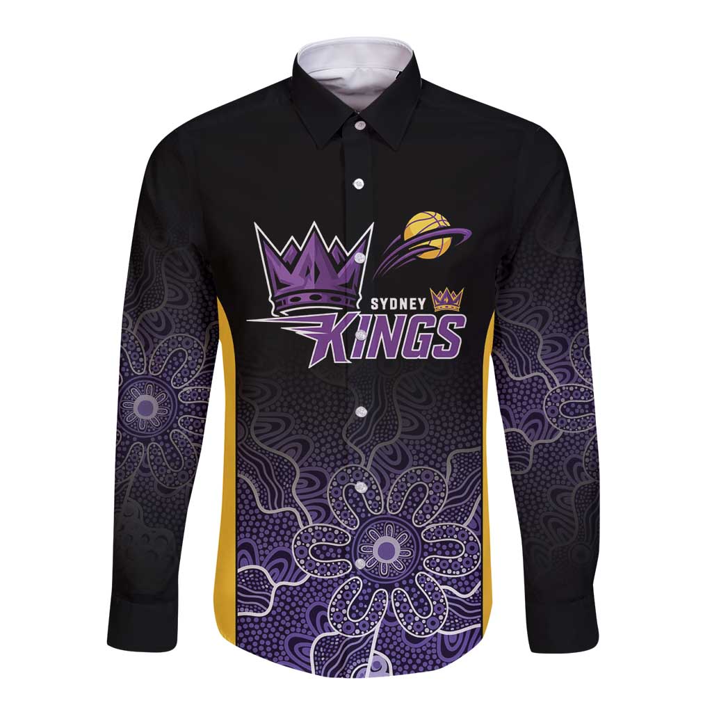 Basketball Custom Sydney Long Sleeve Button Shirt Simple Australian Dot Art - Aussie Hoodie