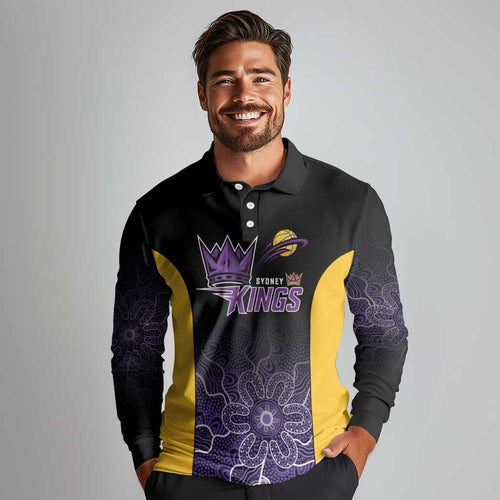 Basketball Custom Sydney Long Sleeve Polo Shirt Simple Australian Dot Art - Aussie Hoodie