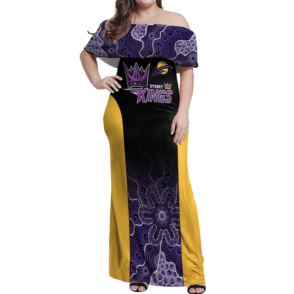 Basketball Custom Sydney Off Shoulder Maxi Dress Simple Australian Dot Art - Aussie Hoodie