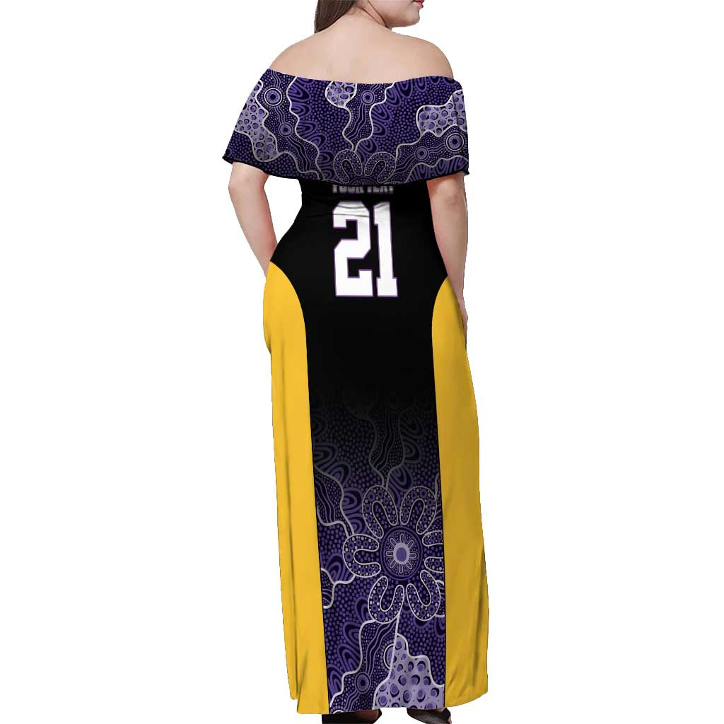 Basketball Custom Sydney Off Shoulder Maxi Dress Simple Australian Dot Art - Aussie Hoodie