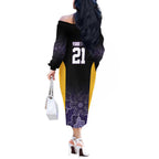 Basketball Custom Sydney Off The Shoulder Long Sleeve Dress Simple Australian Dot Art - Aussie Hoodie