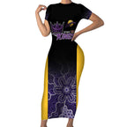 Basketball Custom Sydney Short Sleeve Bodycon Dress Simple Australian Dot Art - Aussie Hoodie