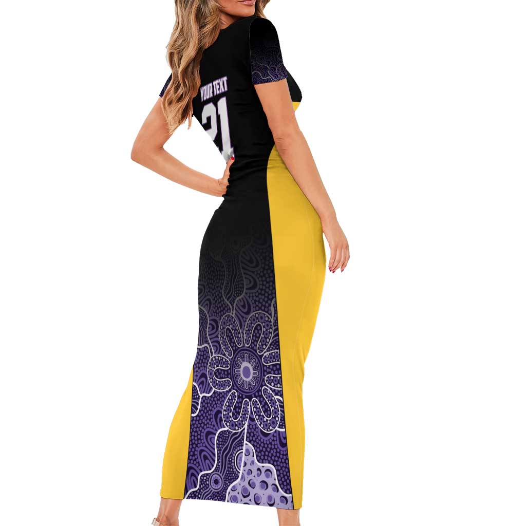 Basketball Custom Sydney Short Sleeve Bodycon Dress Simple Australian Dot Art - Aussie Hoodie