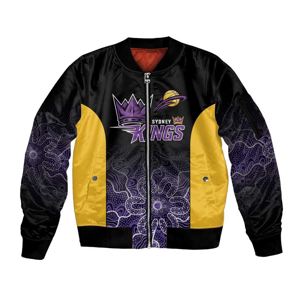 Basketball Custom Sydney Sleeve Zip Bomber Jacket Simple Australian Dot Art - Aussie Hoodie