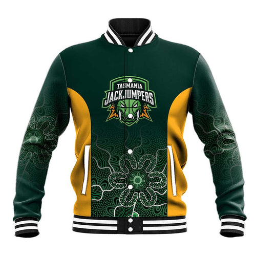 Basketball Custom Tasmania Baseball Jacket Simple Australian Dot Art - Aussie Hoodie