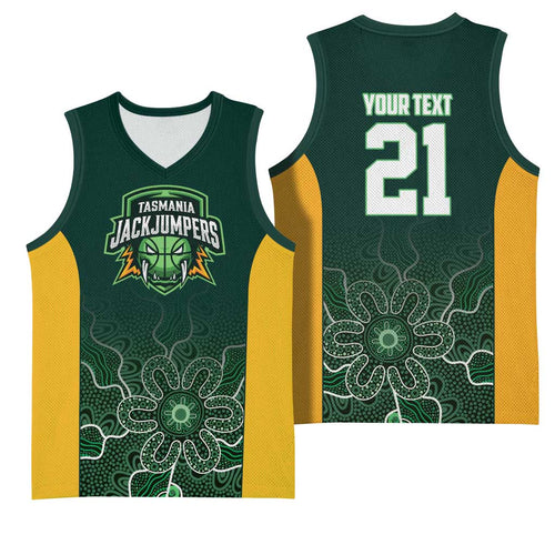 Basketball Custom Tasmania Basketball Jersey Simple Australian Dot Art - Aussie Hoodie
