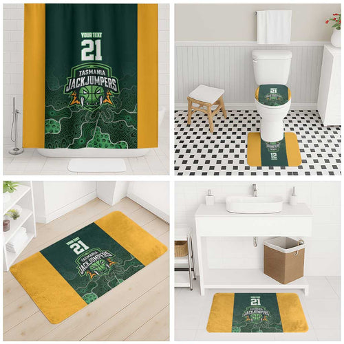 Basketball Custom Tasmania Bathroom Set Simple Australian Dot Art - Aussie Hoodie