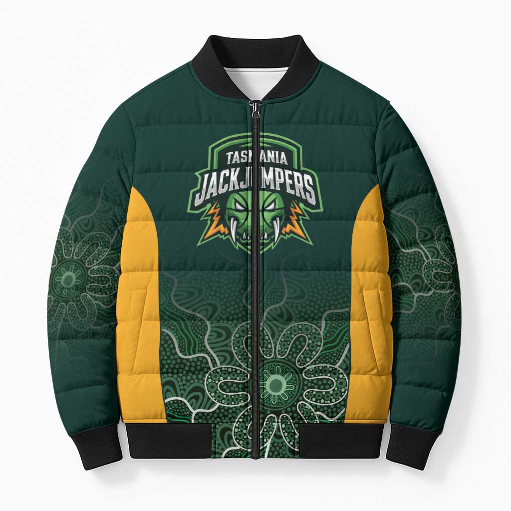 Basketball Custom Tasmania Bomber Puffer Jacket Simple Australian Dot Art - Aussie Hoodie