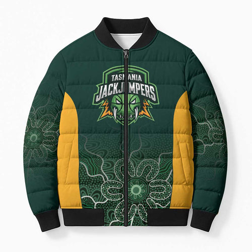 Basketball Custom Tasmania Bomber Puffer Jacket Simple Australian Dot Art - Aussie Hoodie