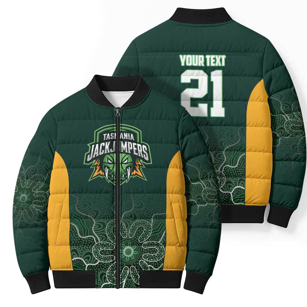 Basketball Custom Tasmania Bomber Puffer Jacket Simple Australian Dot Art - Aussie Hoodie
