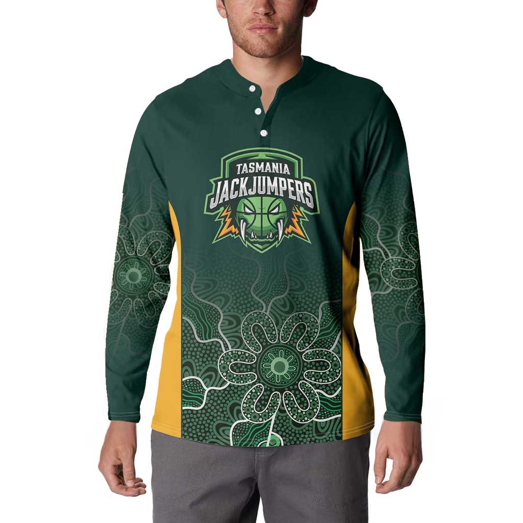Basketball Custom Tasmania Button Sweatshirt Simple Australian Dot Art - Aussie Hoodie