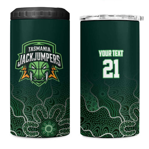 Basketball Custom Tasmania 4 in 1 Can Cooler Tumbler Simple Australian Dot Art - Aussie Hoodie